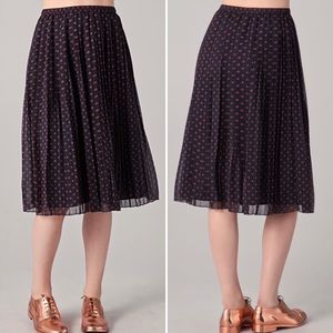 Madewell Judy Polka Dot Pleated Chiffon Skirt